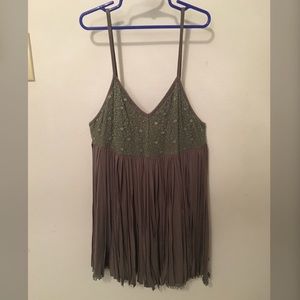 Small Green tank top with fringe